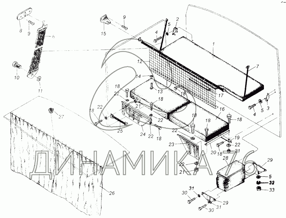 Установка спальных мест, штор и холодильника на МАЗ-64226